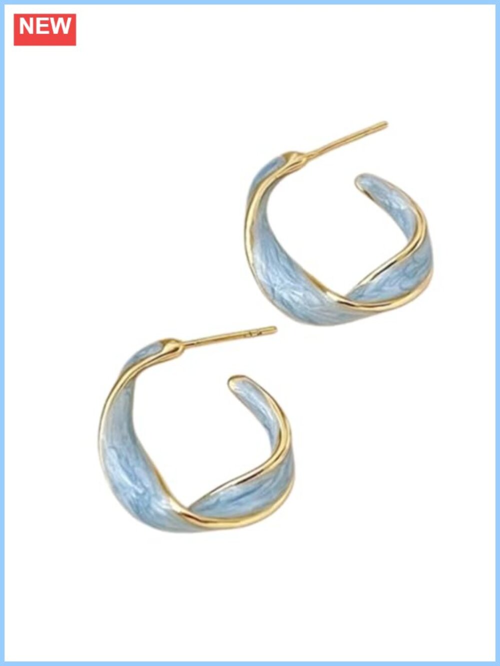 Twisted Hoop Earrings Alloy French Wire Minimalist Round